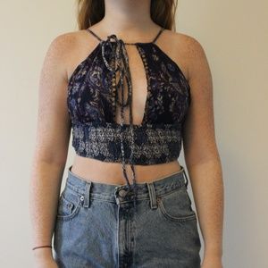 Vintage Woodstock Inspired Festival Crop Top